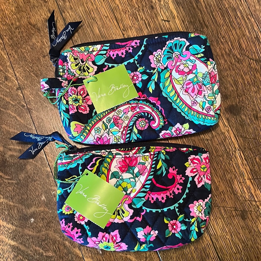 Vera Bradley - Two Small Cosmetic Bags ~ NWT! Petal Paisley Pattern